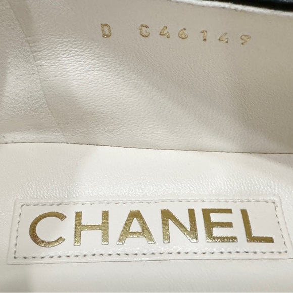 Chanel 2024 white ivory leather ballet flats with bow size 38 - Picture 5 of 16